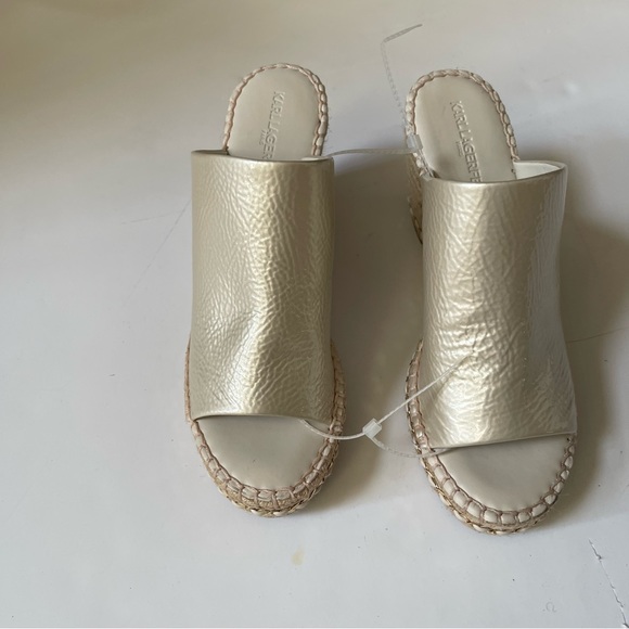 Karl Lagerfield Paris Carina Women Slip On Open Toe Wedge Sandals - Picture 5 of 11